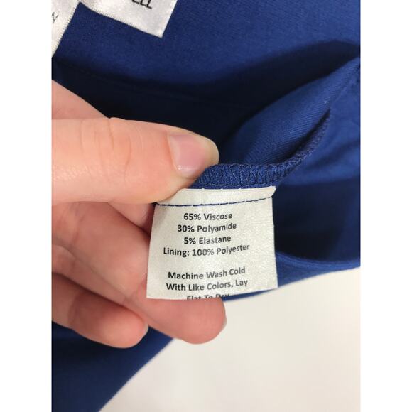 Sara Campbell Womens Blue Flare Wide Leg Pants Stretch Waist Simple Professional - Picture 8 of 10